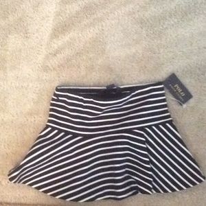 Polo skirt with white stripes